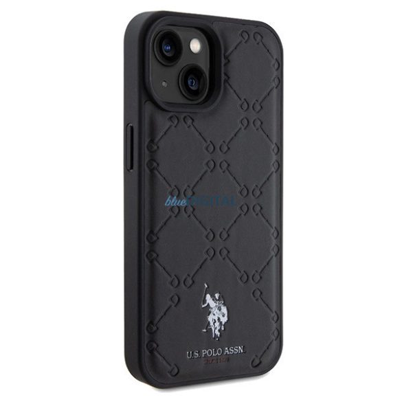 US Polo Assn. Yoke Pattern tok iPhone 15 / 14 / 13 - fekete