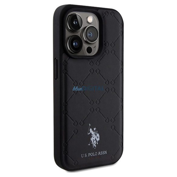 US Polo Assn. Yoke Pattern tok iPhone 15 Pro - fekete