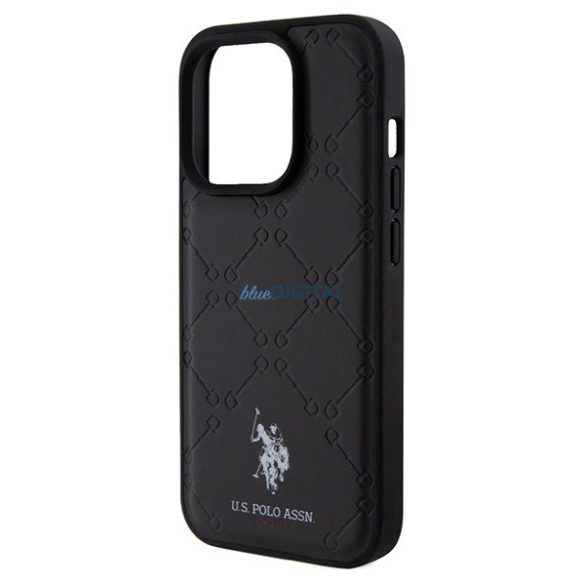 US Polo Assn. Yoke Pattern tok iPhone 15 Pro - fekete