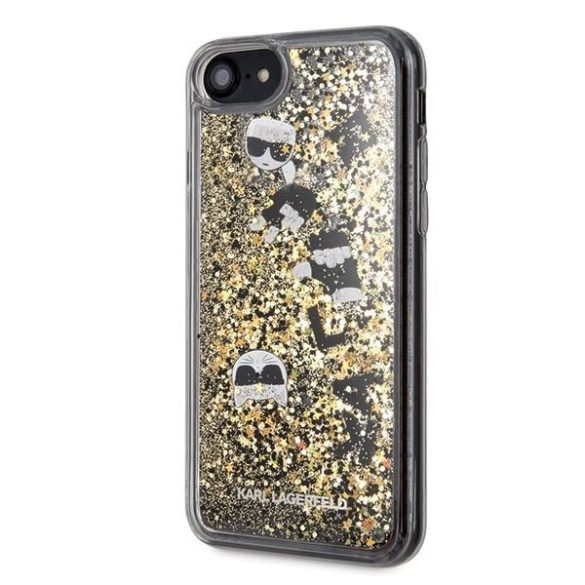 Karl Lagerfeld KLHCI8ROGO iPhone 7/8 SE 2020 / SE 2022 fekete és arany keménytok Glitter