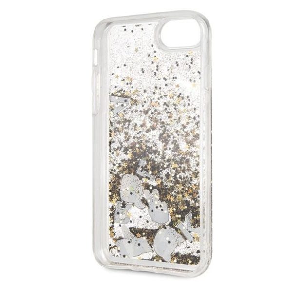 Karl Lagerfeld KLHCI8ROGO iPhone 7/8 SE 2020 / SE 2022 fekete és arany keménytok Glitter