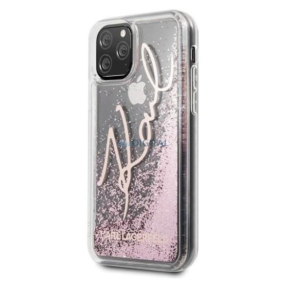 Karl Lagerfeld KLHCN65TRKSRG iPhone 11 Pro Max vörös arany Glitter Signature telefontok