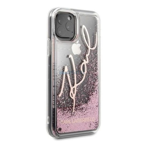 Karl Lagerfeld KLHCN65TRKSRG iPhone 11 Pro Max vörös arany Glitter Signature telefontok