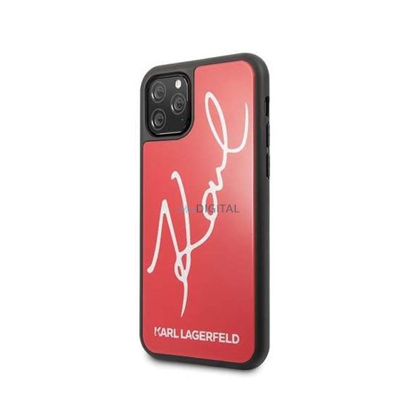 Karl Lagerfeld KLHCN65DLKSRE iPhone Pro Max 11 piros csillogó Hardcase Signature telefon tok telefontok