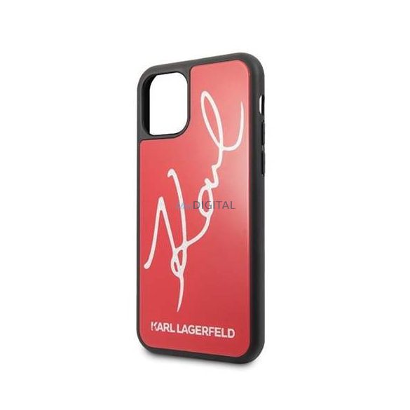 Karl Lagerfeld KLHCN65DLKSRE iPhone Pro Max 11 piros csillogó Hardcase Signature telefon tok telefontok