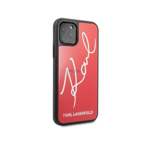 Karl Lagerfeld KLHCN65DLKSRE iPhone Pro Max 11 piros csillogó Hardcase Signature telefon tok telefontok