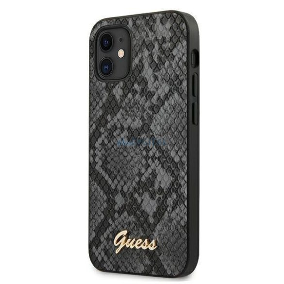 Guess GUHCP12SPUSNSMLBK iPhone 12 mini 5,4" fekete kemény tok Script Python Kollekció telefontok