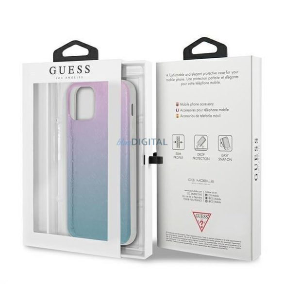 Guess GUHCP12L3D4GGBP iPhone 12 Pro Max 6,7" kék és rózsaszín kemény tok 4G 3D Pattern Kollekció telefontok