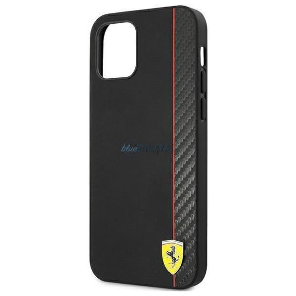 Ferrari FESAXHCP12SBK iPhone 12 mini 5,4" fekete kemény tok On Track Carbon Stripe