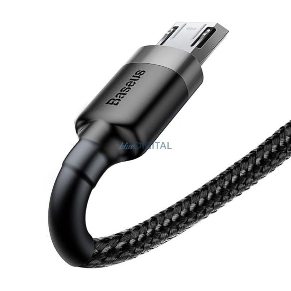 Baseus Cafule Kábel tartós nylon fonott USB / micro USB QC3.0 1.5A 2M fekete - szürke (CAMKLF - CG1)