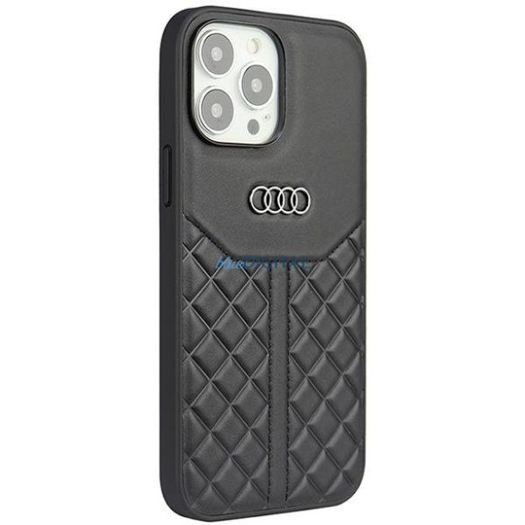 Audi valódi bőr iPhone 13 Pro / 13 6.1" fekete keménytok AU-TPUPCIP13P-Q8/D1-BK