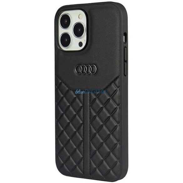 Audi valódi bőr iPhone 13 Pro / 13 6.1" fekete keménytok AU-TPUPCIP13P-Q8/D1-BK