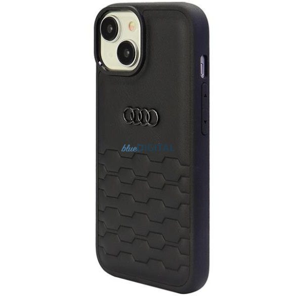 Audi GT Szintetikus bőr iPhone 15 Plus 6.7" fekete keménytok AU-TPUPCIP15M-GT/D2-BK