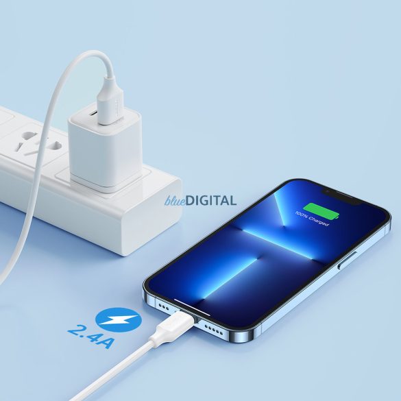 Joyroom USB töltő / adatkábel - Lightning 2.4A 2m fehér (S-UL012A9)