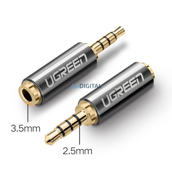 Ugreen audio adapter jack 2.5mm férfi jack 3.5mm női jackre fekete (20501)