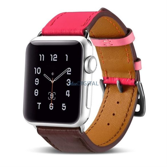 iCarer csereszíj Apple Watch 49mm / 45mm / 44mm / 42mm barna-rózsaszín