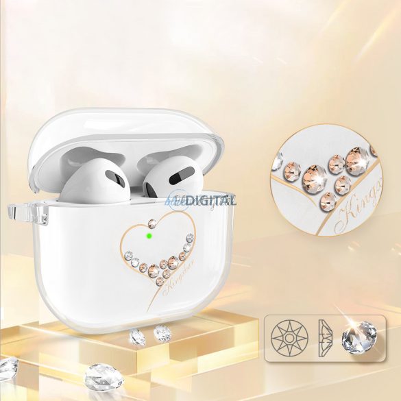 Kingxbar kívánja Pods tok airpods 3-as Swarovski kristályok arany