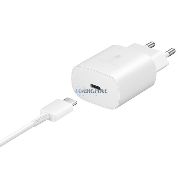 Samsung Travel fal töltő 25W USB type-c + USB kábel toka 1m fehér (EP-TA800XWEGWWW)