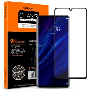 Edzett üvegfólia SPIGEN GLAS.TR SLIM HUAWEI P30 PRO BLACK kijelzőfólia üvegfólia tempered glass