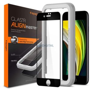 Edzett üveg Spigen Alm Glass Fc Iphone 7/8 / Se 2020 fekete üvegfólia