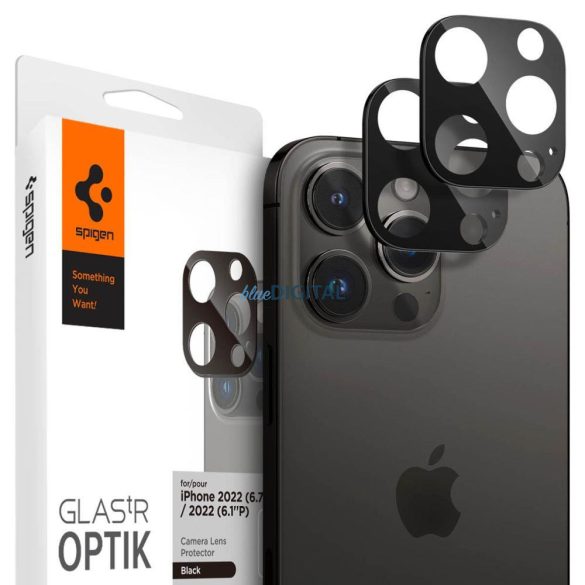 Spigen Optik. TR kamera védőüveg kamera edzett üveg (2 db) iPhone 14 Pro / 14 Pro Max / 15 Pro / 15 Pro Max fekete