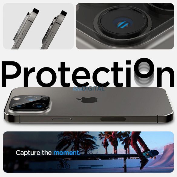 Spigen Optik. TR kamera védőüveg kamera edzett üveg (2 db) iPhone 14 Pro / 14 Pro Max / 15 Pro / 15 Pro Max fekete