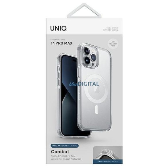 Uniq Combat tok iPhone 14 Pro Max 6.7" Magclick Charging átlátszó/galamb szatén átlátszó