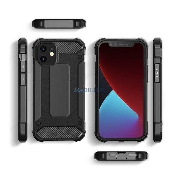 hybrid Armor tok Kemény tok iPhone 12 Pro Max fekete telefontok