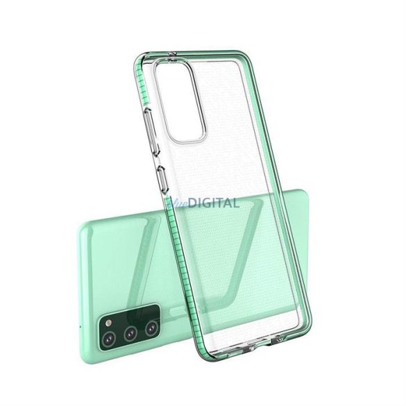 Spring tok világos TPU gél védőburkolat színes kerettel Samsung Galaxy S21 Ultra 5G menta