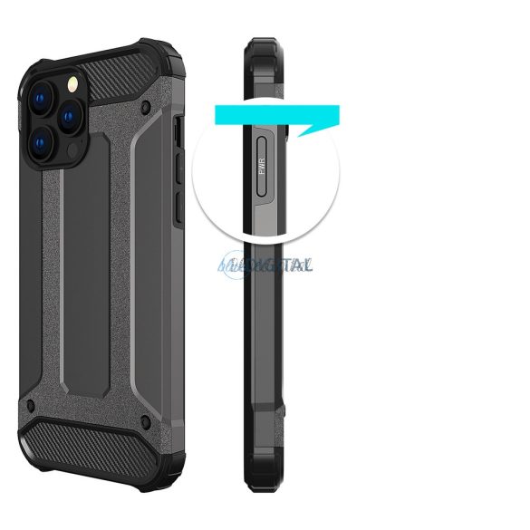 hybrid Armor tok ütésálló tok iPhone 13 Pro fekete