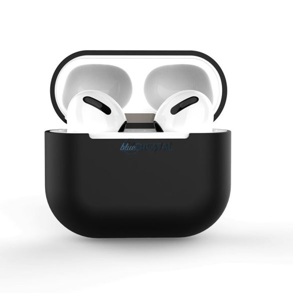 AIRPODS 2 / AIRPODS 1 SILICONE SOFT tok fejhallgató fekete (C tok)