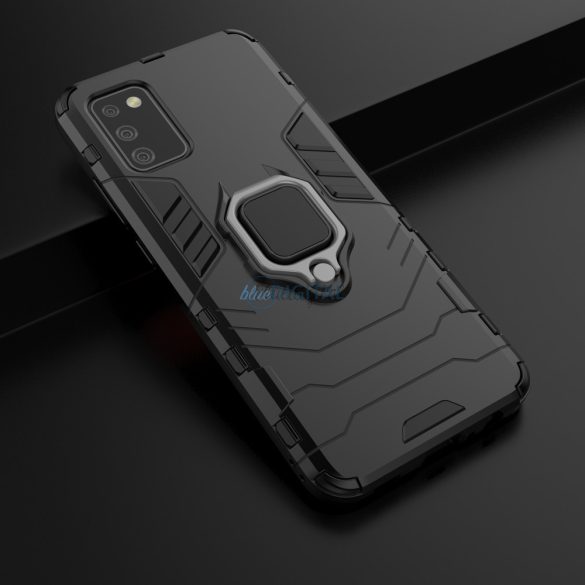 Ring Armor  kemény hybrid tok + mágneses tartó Samsung Galaxy A03S -hez (166.5) Fekete