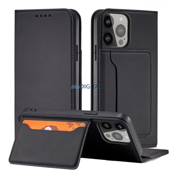 Magnet Card Case tok iPhone 13 mini tok kártya pénztárca kártya állvány fekete