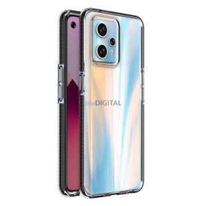 Spring Case Realme 9 Pro+ / Realme 9 szilikon tok kerettel fekete