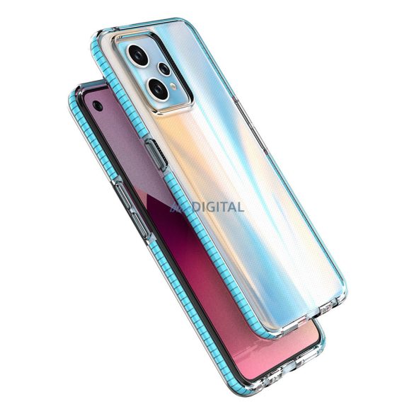 Spring Case Realme 9 Pro+ / Realme 9 szilikon tok kerettel fekete