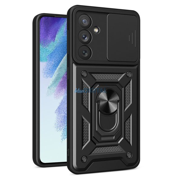 Hybrid Armor Camshield tok Samsung Galaxy A54 5G Armor tok kameravédővel fekete