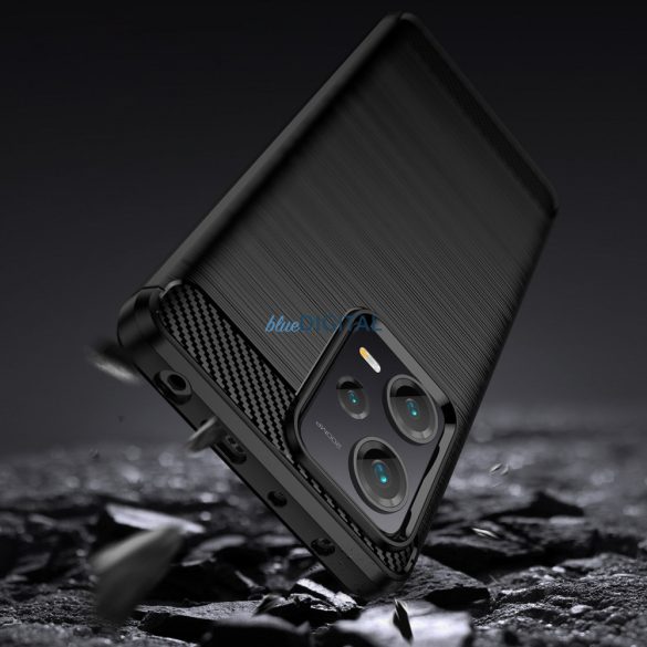 Carbon Case Xiaomi Redmi Note 12 Pro+ rugalmas szilikon carbon tok fekete