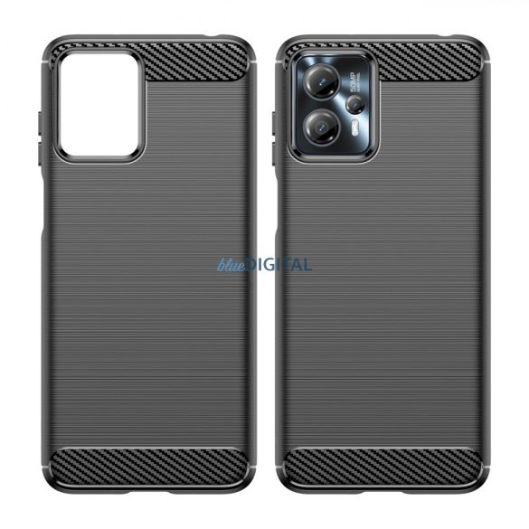 Carbon Case Motorola Moto G53 / G13 rugalmas szilikon carbon tok fekete