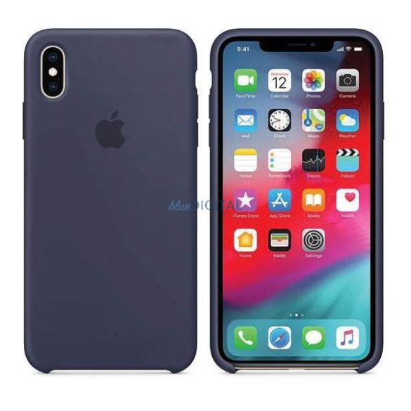 Apple MRWG2ZM/A iPhone Xs Max sötétkék szilikon tok