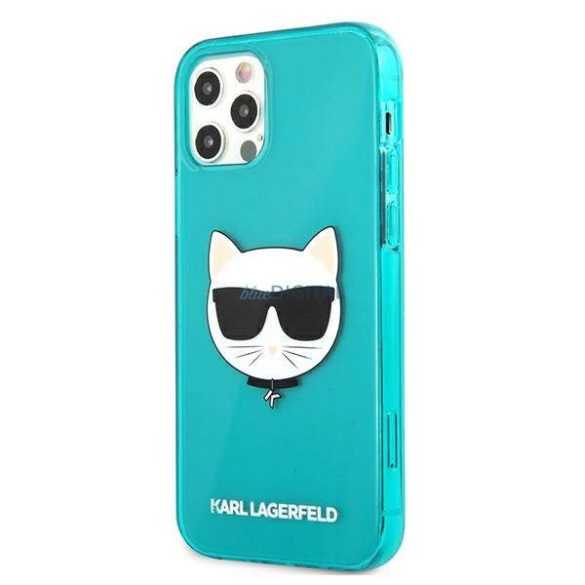 Karl Lagerfeld KLHCP12LCHTRB iPhone 12 Pro Max 6,7" kék csillogó Choupette Fluo keménytok