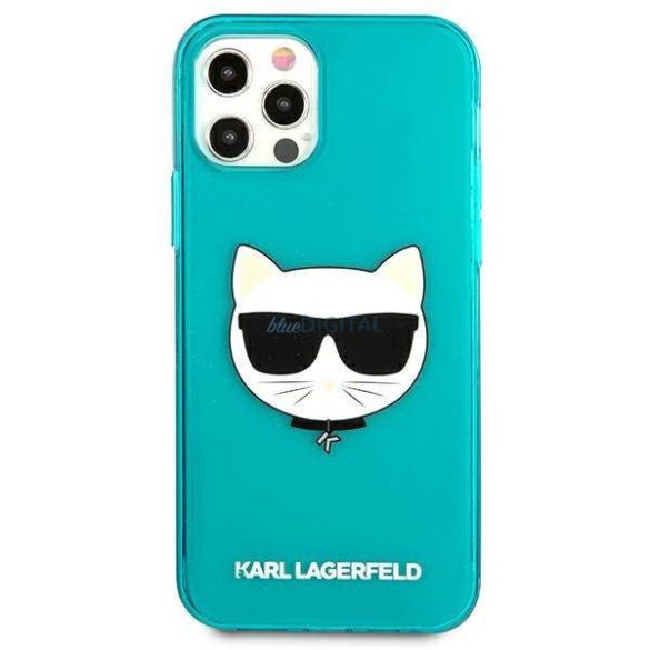 Karl Lagerfeld KLHCP12LCHTRB iPhone 12 Pro Max 6,7" kék csillogó Choupette Fluo keménytok