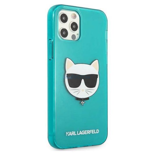 Karl Lagerfeld KLHCP12LCHTRB iPhone 12 Pro Max 6,7" kék csillogó Choupette Fluo keménytok