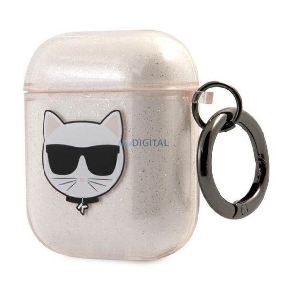 Karl Lagerfeld KLA2UCHGD AirPods 1/2 tok arany csillogó Choupette