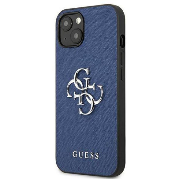 Guess GUHCP13SSA4GSBL iPhone 13 mini 5,4" kék Saffiano 4G fém logós keménytok