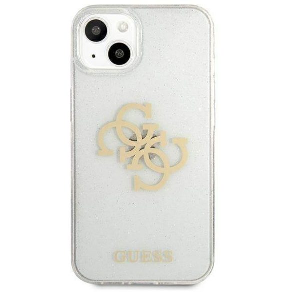 Guess GUHCP13SPCUGL4GTR iPhone 13 mini 5,4" átlátszó csillogó 4G nagy logós keménytok