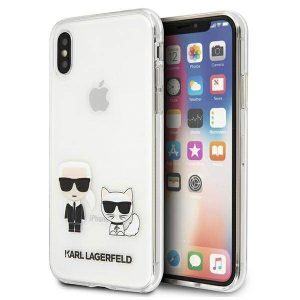 Karl Lagerfeld KLHCI65CKTR iPhone Xs Max átlátszó Karl & Choupette keménytok