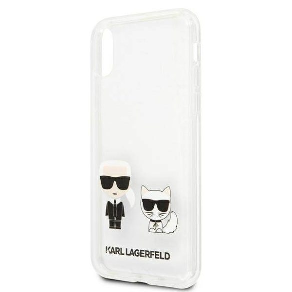 Karl Lagerfeld KLHCI65CKTR iPhone Xs Max átlátszó Karl & Choupette keménytok