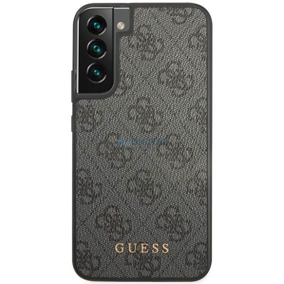 Guess GUHCS23SG4GFGR S23 S911 szürke 4G fém arany logós keménytok