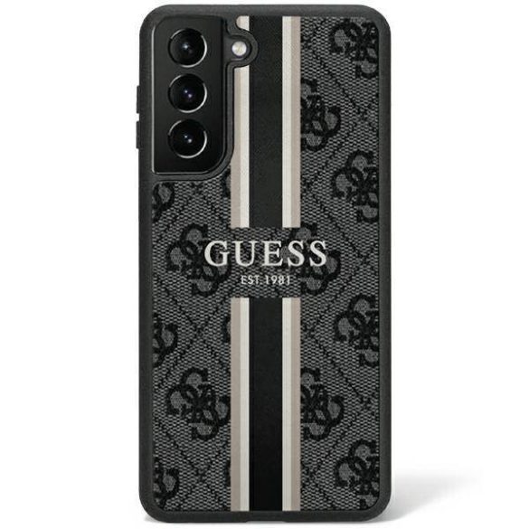 Guess GUHCS23SP4RPSK S23 S911 fekete 4G Printed Stripe keménytok