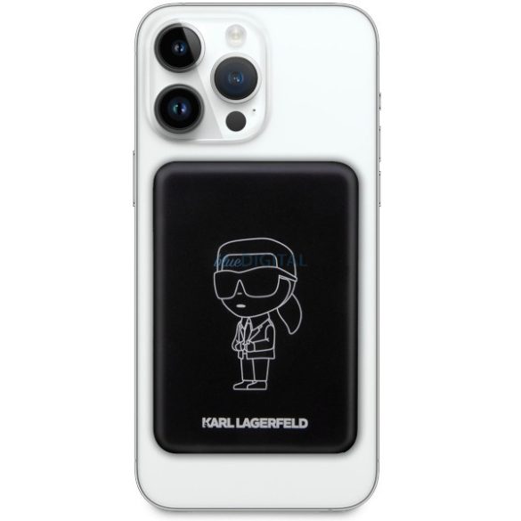 Karl Lagerfeld Powerbank indukciós KLPPBMKIOTTGK 5W 3000mAh fekete ikonikus MagSafe